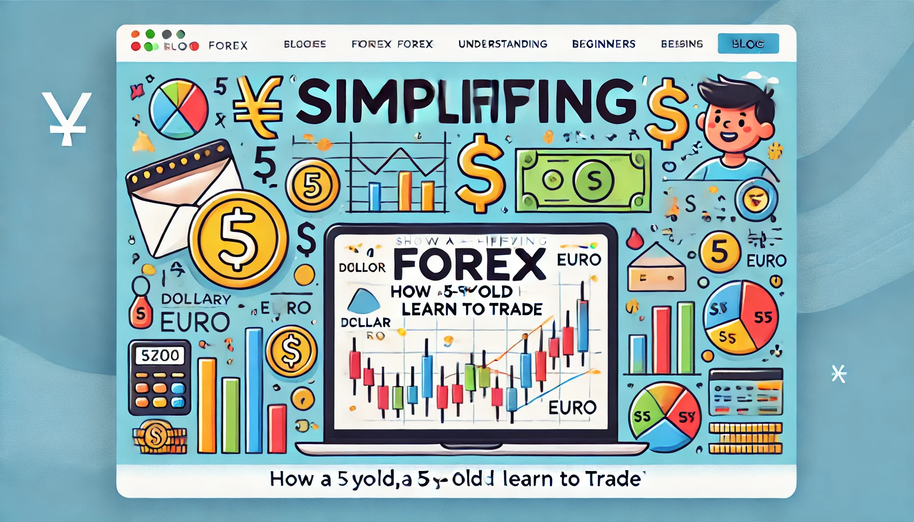 DALL·E 2024-10-27 19.04.08 - A professional blog banner with the title How a 5-Year-Old Can Learn to Trade.